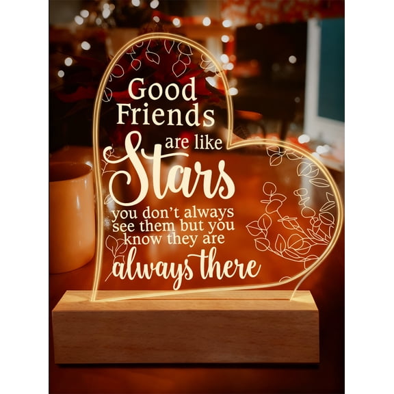 Acrylic Night Light Friendship Gifts for Women Christmas Thank You Gifts Sunflower Flower Gift Inspirational Office Appreciation Gifts (Eucalyptus) LED Night Light