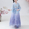 thumbnail image 2 of Elegant Traditional Chinese Hanfu Dress Set for Girls, Tang Dynasty Princess Dress with Floral Tulle for Graduation, Halloween, Easter, Christmas Festival, 2 of 5