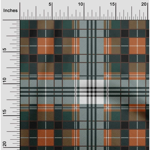 oneOone Polyester Lycra Fabric Tartan Check Decor Fabric Printed BTY 56 Inch Wide