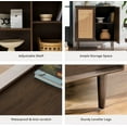 thumbnail image 5 of EYYTHUNG Accent Storage Cabinet with Rattan Doors Set of 2, Small Wood Cabinet Decorative Buffet Farmhouse Credenza, Walnut, 5 of 6
