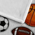 thumbnail image 5 of Sports Balls Blanket for Boys Soft Fleece Baseball Basketball Soccer Blanket for Couch Sofa Bedroom Fuzzy Flannel Blankets Birthday for Kids Boys 60"x80", 5 of 5