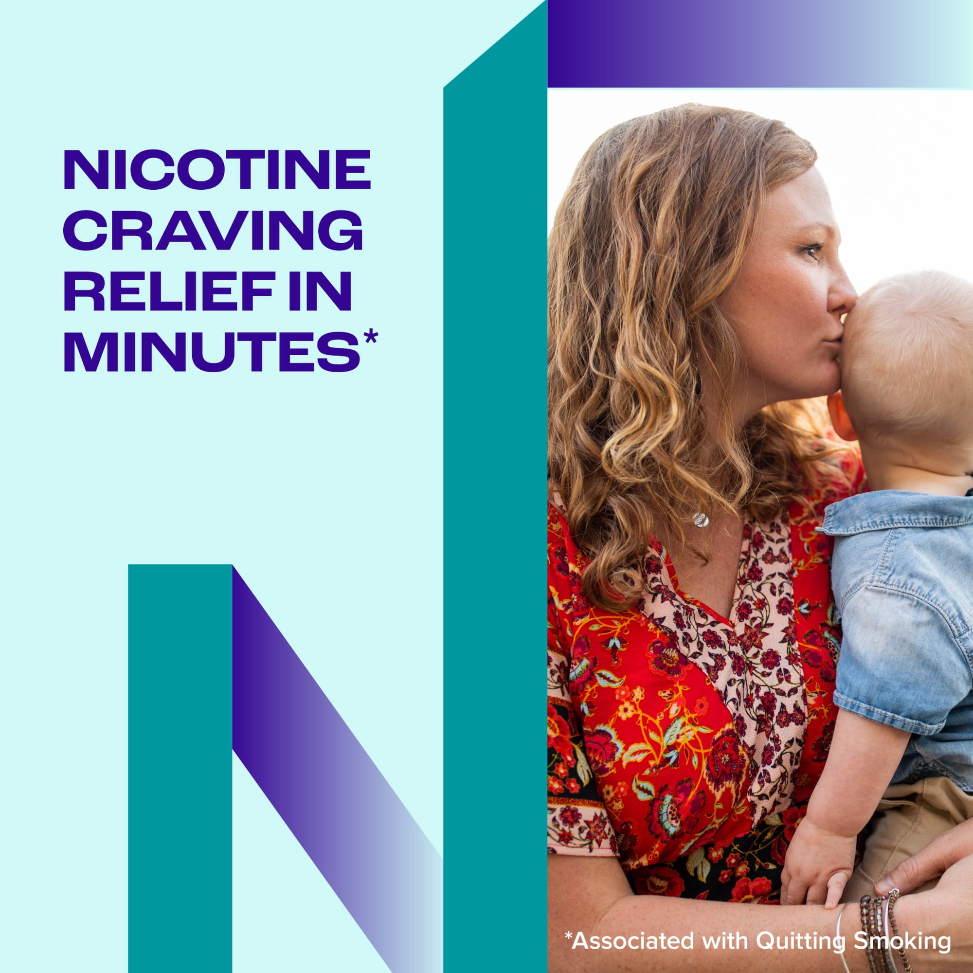 (2 pack) Nicorette Nicotine Gum, Stop Smoking Aids, 4 Mg, White Ice Mint, 100 Count
