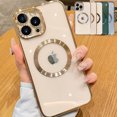thumbnail image 5 of For Apple iPhone 13 Pro Max Clear Case Slim Plating Mag-Safe Magnetic Cover, 5 of 10