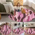 thumbnail image 5 of Round Rugs 7Ft, Pink Brown Ombre Round Area Rug Washable Indoor Throw Carpet, Geometric Modern Abstract Art Large Non Slip Circle Rug for Dining Room Playroom Home Decor Aesthetic, 5 of 8