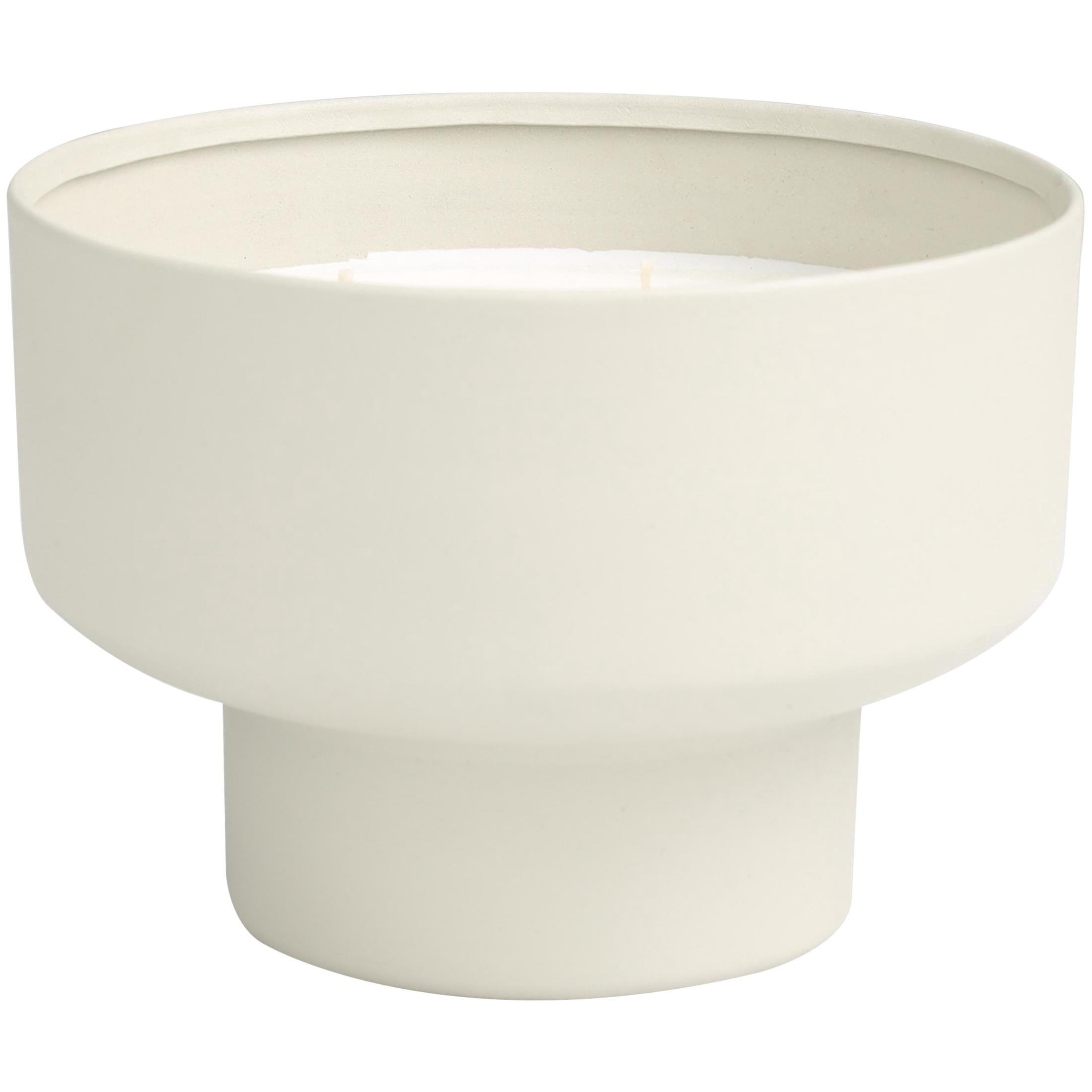 DecMode Gray Metal White Sage Scented Matte 50 oz 3 Wick Candle with White Wax