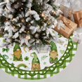thumbnail image 3 of St. Patrick''s Day Tree Skirt 36in, St. Patrick''s Day Gnomes Decor, St. Patrick''s Day Tree Ornament for Green Plaid Clover Christmas Tree Mat, Irish Spring Decorations for Home Holiday Party, 3 of 6