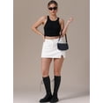 thumbnail image 7 of DARING DIVA Women's High Waisted A Line Stretchy Side Slit Mini Denim Skirt XL White, 7 of 7