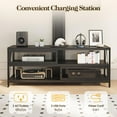 thumbnail image 4 of Heynemo TV Stand with Mount and LED Light, Swivel Entertainment Center for TVs 32"-65", 3-Tier Gaming Media Console Tablefor Living Room, Bedroom, Office, Black, 4 of 8