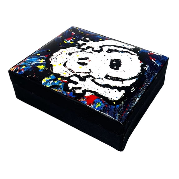 1998 Snoopy Soft Top Hinged Lid Lined Gift Box - Everhart - 4.5" X 1.5" X 5.5"