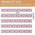 thumbnail image 3 of 5 Rolls Christmas Ribbon 1.5 inch Wide Decorative Ribbon for Gift Wrapping and Holiday Decorations Purple and Gold Watercolor Floral, 3 of 7