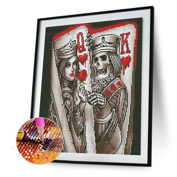 Cuadros Decorativos Kit de personajes de esqueleto 5D Taladro cuadrado completo Pintura de diamante DIY (FZ110) Tmvgtek embutido en tela