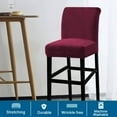 thumbnail image 6 of Velvet Bar Stool Covers, Stretch Barstool Slipcover Spandex Elastic Furniture Chair Seat Cover Chair Seat Covers with Elastic Bottom Removable Washable-Teal-Set of 2, 6 of 7