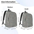 thumbnail image 4 of Ratiio Black And White Houndstooth Print Canvas Backpack for Women & Men Retro Aesthetic Rucksack Basic Backpack for High School/College Students Travel Laptop Bag, 4 of 5