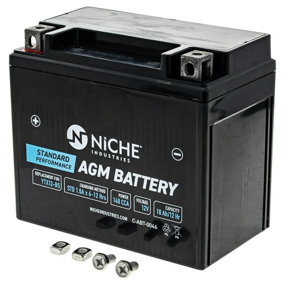 Niche AGM Battery YTX12 for Suzuki Polaris Kawasaki Can-Am Arctic Cat Yamaha 519-CAB2268T