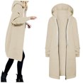 thumbnail image 1 of ICHUANYI Liquidación Chaqueta con capucha de moda para mujer Color sólido Cremallera Manga larga Bolsillo Top Blusa Abrigo ICHUANYI WER202308170379, 1 of 6