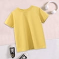 thumbnail image 2 of Nwiuh Toddler Boy Shirts Summer Short Sleeve T-Shirts Cotton Casual Crewneck Graphic Top Tees (Yellow, 9-10 Years), 2 of 7