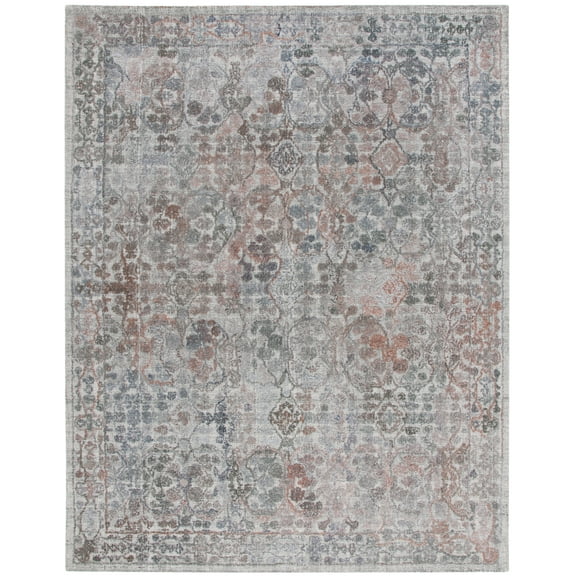 SAFAVIEH Marquee Rita Medallion Polyester Area Rug, Rust/Grey, 8' x 10'