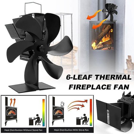 6 Blade Stove Fan Heat Powered Wood Log Burner Top Fire Burning Fan |  Walmart Canada
