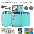 thumbnail image 4 of Crossbody Wallet Case for iPhone 13, RFID Blocking PU Leather Zipper Handbag Purse Flip Cover, Kickstand Case with Card Slots Holder Wrist Strap Lanyard For iPhone 13, Mint, 4 of 12