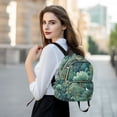 thumbnail image 6 of FORMRS Mini Backpack Purse for Women Quilted Travel Daypack Casual Shoulder Bag, Green Forest Pattern, 6 of 7