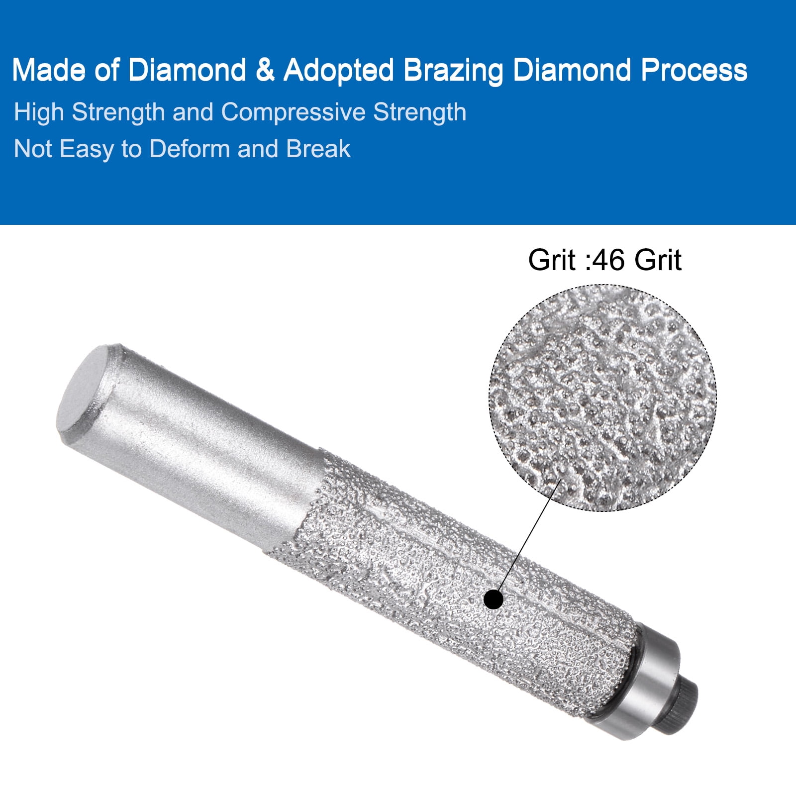 4 Pcs Diamond Profile Router Bit 13.3mm Dia Brazed Cylinder Profile Wheel for Marble Quartz Stone Tile