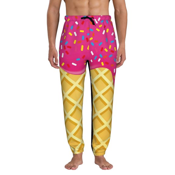Kdxio Red Ice Cream Pattern Joggers,Sweatpants for Men with Pockets-Small