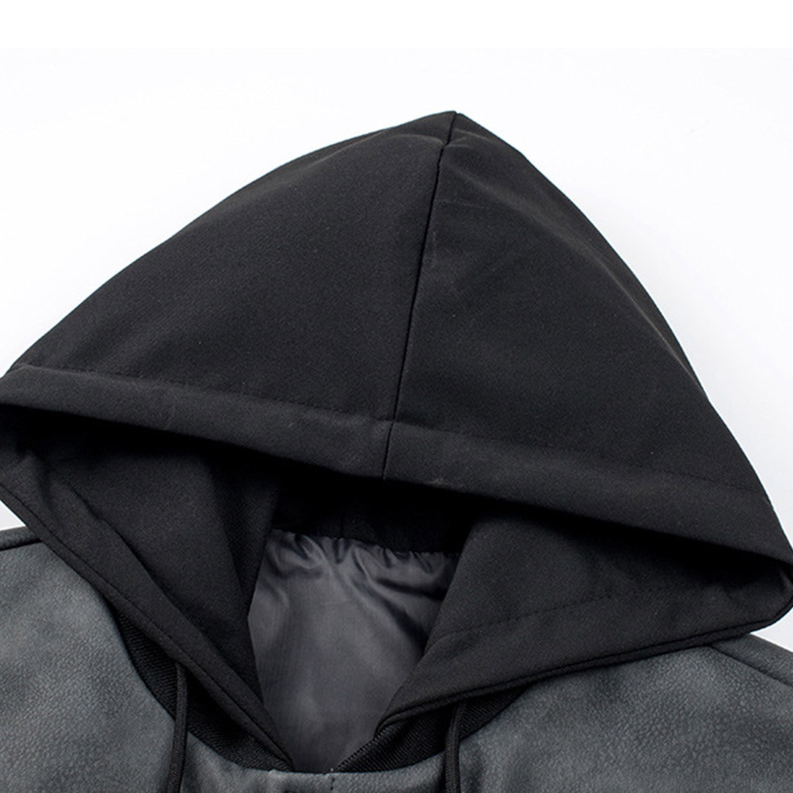Maoxin Mens Jacket Men's Fashion Casual Outdoor Leather Clip Long Sleeve Hooded Casual Coat/jacket Hardshell Jacket Plus Size Jacket for Men , Black , XL