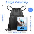 thumbnail image 2 of Bolsa de gimnasio con cordón, mochila deportiva grande con cordón para natación, bolsas de PE con cordón para mujeres y hombres, bolsa de viaje para la playa, escuela, impermeable, 2 of 4