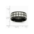 thumbnail image 2 of Stainless Steel Satin and Black-plated 9mm Band Ring - Size 13, 2 of 2