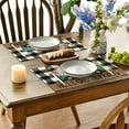thumbnail image 5 of Sm:)e Spring Placemats with Flowers Floral Truck Placemats Set of 4, 12 x 18 Inch, White and Black Buffalo Plaid Spring Kitchen Decor, 5 of 7