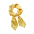 thumbnail image 2 of Elegant Small Square Silk Feeling Scarf Versatile Solid Color Neckerchief for Hair Handbag Tie Accessory Yellow, 2 of 3