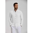 thumbnail image 4 of COOFANDY Men' Linen Shirts Casual Button Down Shirt Long Sleeve Cotton Linen Shirts for Men Summer Beach Outfits, 4 of 6