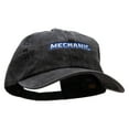 thumbnail image 5 of Mechanic Embroidered Washed Solid Pigment Dyed Cotton Twill Brass Buckle Cap - Black OSFM, 5 of 5