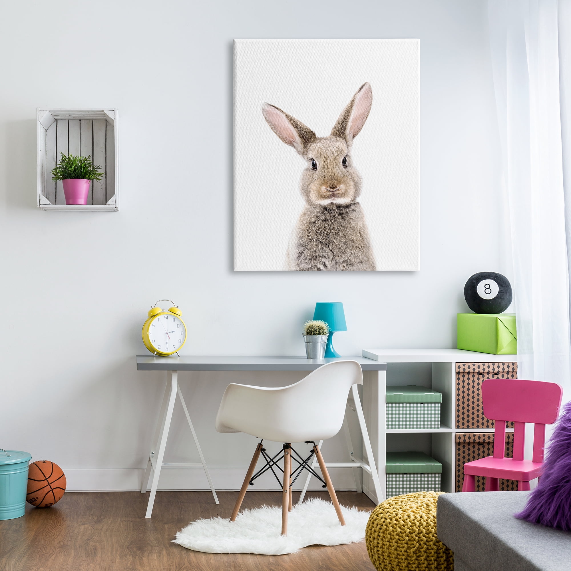 Stupell Industries Rabbit Face Portrait Animals & Insects Painting Gallery Wrapped Canvas Print Wall Art, 36 x 48