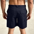 thumbnail image 4 of Dwelliawo 250 Anniversary Usa Mens Big and Tall Cargo Shorts Quick Dry Water Resistant Hiking Shorts with Multi-Pocket Elastic Waisted Trousers Dark Blue 2XL, 4 of 5