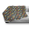 thumbnail image 3 of Frog Soft Flannel Fleece Blanket, Cartoon Style Colorful Frogs with Crowns Nursery Themed Animals with Hand Drawn Stars, Cozy Plush for Indoor and Outdoor Use, 50" x 70", Multicolor, by Ambesonne, 3 of 6