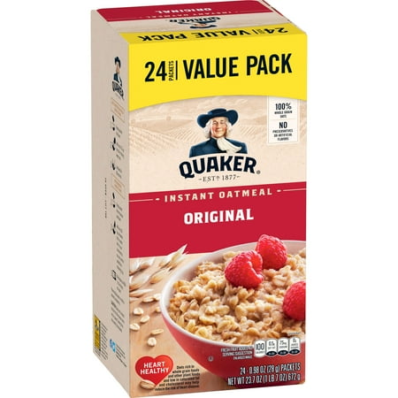 Quaker Original Instant Oatmeal, 24 Count, 0.98 oz Packets