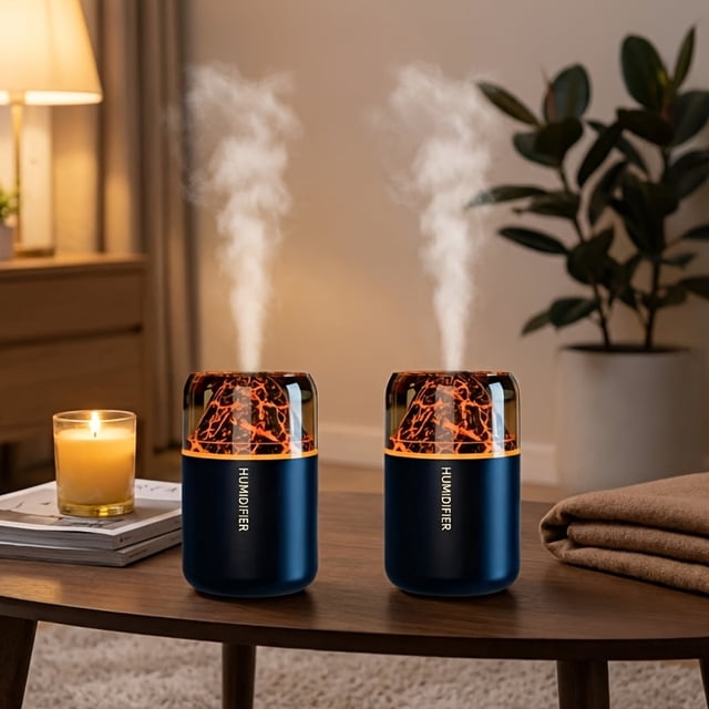 2pcs Mini Humidifier Set, Fine Cold Mist Hydration, Improves Dry Environments, Compatible with Essential Oils, Fresher Air, Lightweight And Portable, Versatile for Bedroom,