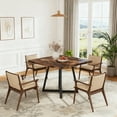 thumbnail image 2 of Fnova 31.5" Dining Table for 4, Modern Square Kitchen Table for Dining Room, Dark Brown, 2 of 19