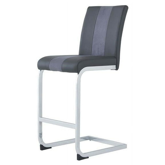 Global Furniture USA Faux Leather Barstools in Gray Finish (Set of 4)