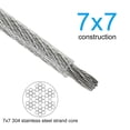 thumbnail image 4 of Uxcell 5/64" Wire Cable, 33ft Stainless Steel Wire Rope Kit for Deck Railing, 4 of 6