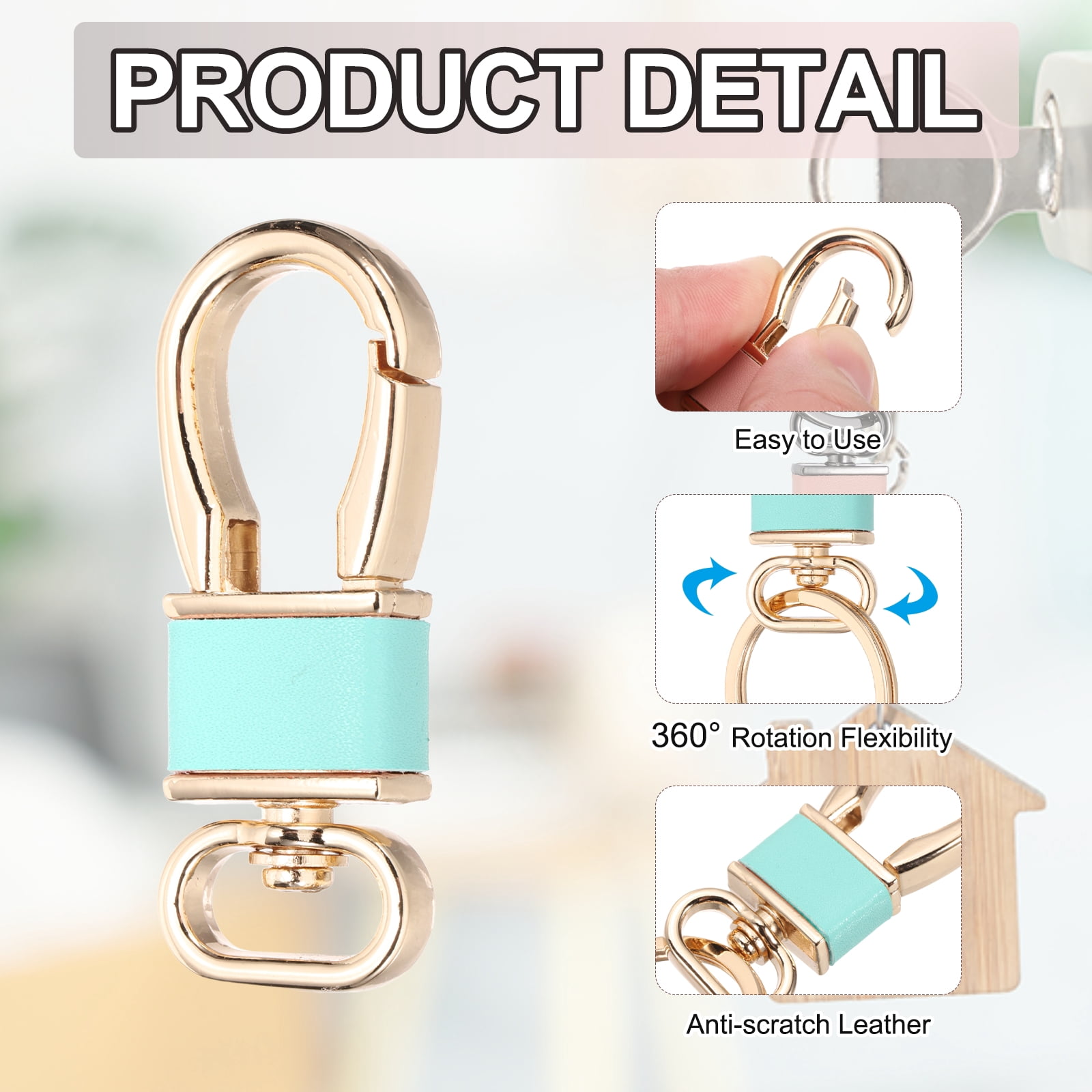 3 Pcs Metal Keychain Key Clip Hook, Key Ring Holder Organizer