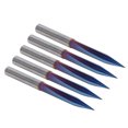 thumbnail image 4 of Fyydes Routeur Bit, 5pcs V Pointe Gravure Fraise Bit Cutter 2 Droite Flûte 4mm Tige Tungstène Acier 4x0.4x25,2 Flûte Bit, 4 of 8