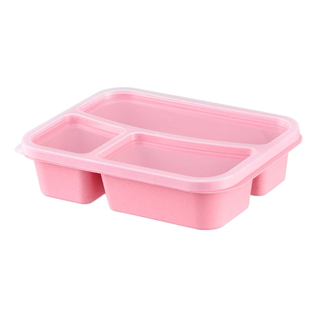 Boîte à Lunch Bento à 3 Compartiments, Compatible Micro-Ondes, de Qualité Alimentaire, Réutilisable, Contenant de Rangement Transparent 22,5 x 16,5 x 5,5 cm