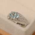 thumbnail image 2 of Aquamarine ring, March birthstone, oval cut, sterling silver, anniversary ring for women, 2 of 5