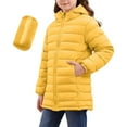 thumbnail image 2 of Kids Puffer Jacket Packable Lightweight Girls Boys Full Zip Hooded Warm Winter Down Coat with Pockets 4-15 Years (10 Years, Yellow), 2 of 7