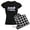 With Checker Pant, variant on CafePress - Retired Principal Gift - Women's Short Sleeve Print T-Shirt and Pants Dark Cotton Pajama Set