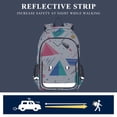 thumbnail image 5 of FORMRS Unisex School Backpack 17" Student Travel Bag with Laptop Compartment, Green Retro Triangles, 5 of 7