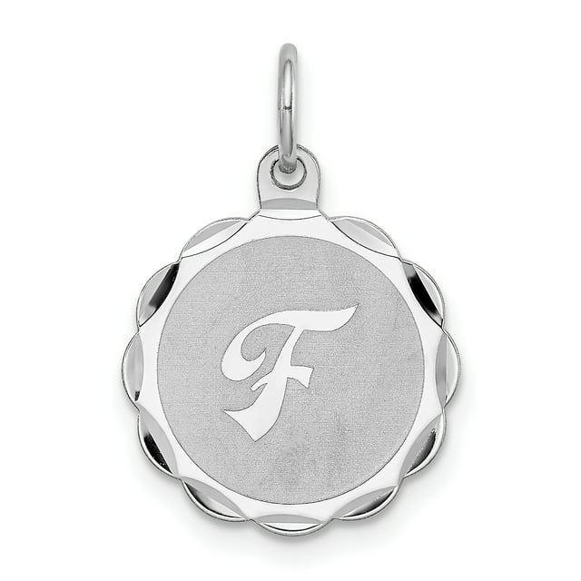 925 Sterling Silver Dainty Letter F Initial Name Monogram Necklace Charm Pendant