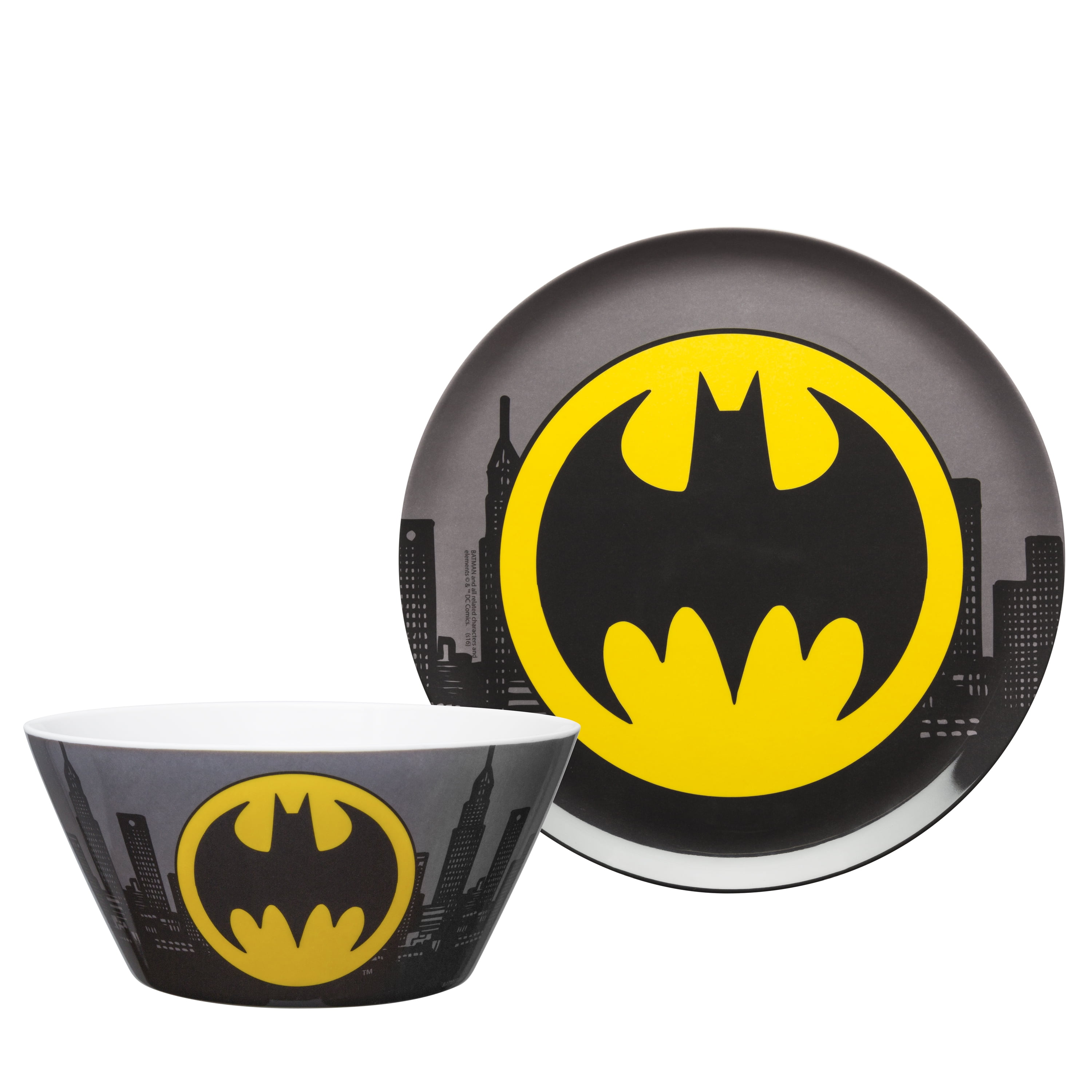 Zak Designs 2 pcs DC Comics Kids Dinnerware Set Melamine Plate Bowl BPA  Free Perfect for Kids Batman - Walmart.com